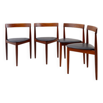 Set of 4 "Roundette" teak chairs by Hans Olsen for Frem Røjle, 1950s