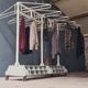Old industrial coat rack, wardrobe rack XXXL