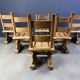 Solid oak brutalist dining chairs, 1960s