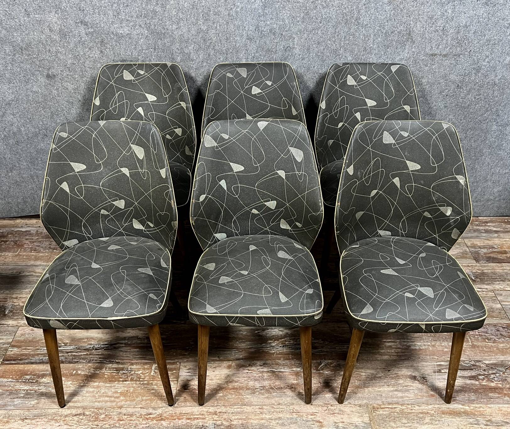 According to Oswald Haerdtl: series of six 60's designer chairs