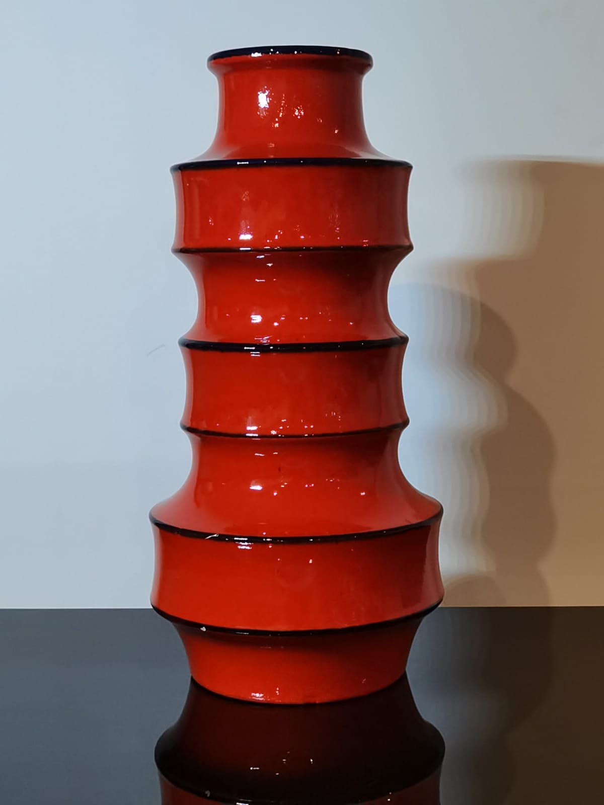 Vase XL west germany 267-48 glossy red ceramic