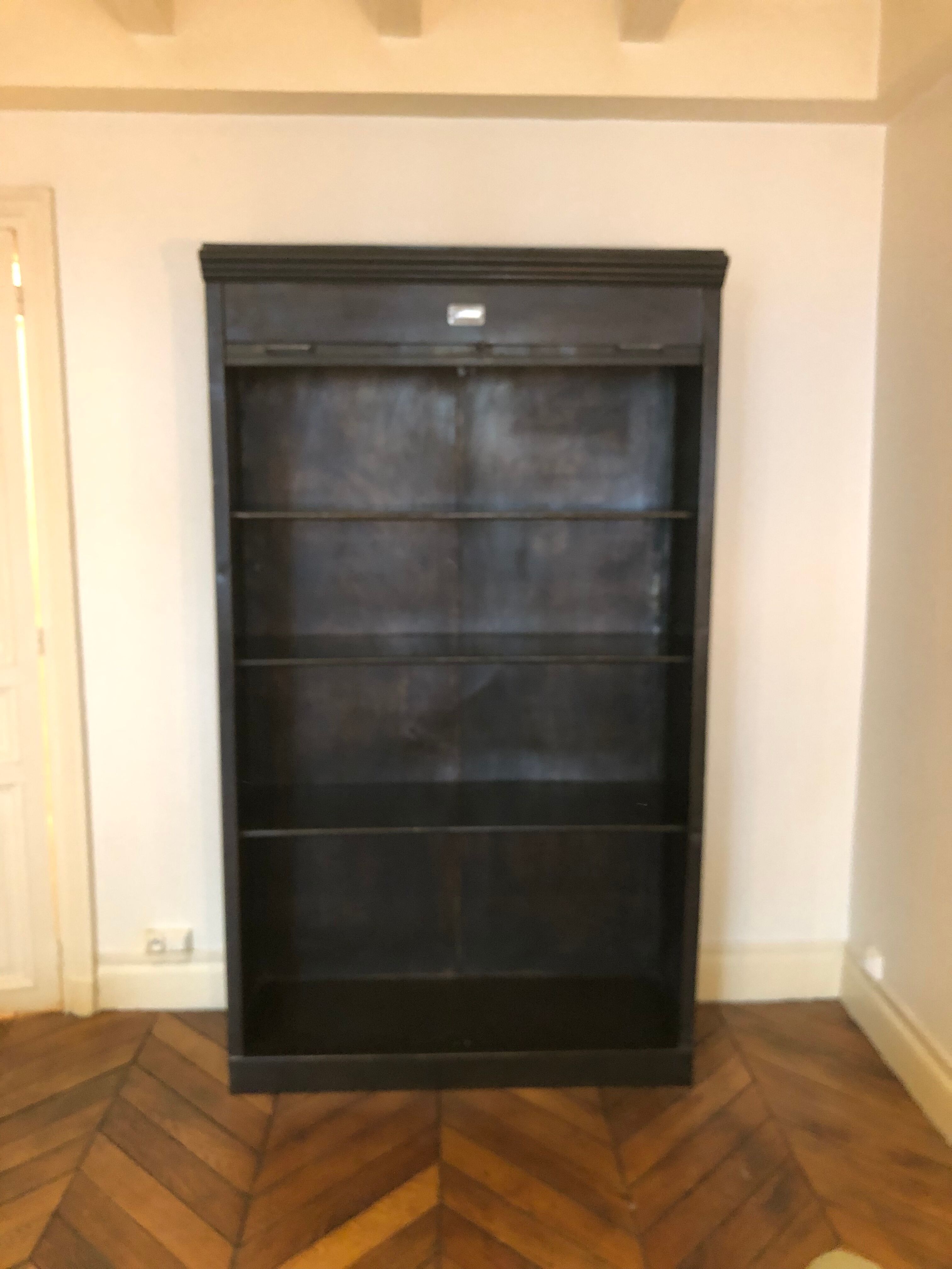 Industrial zipper cabinet in black metal