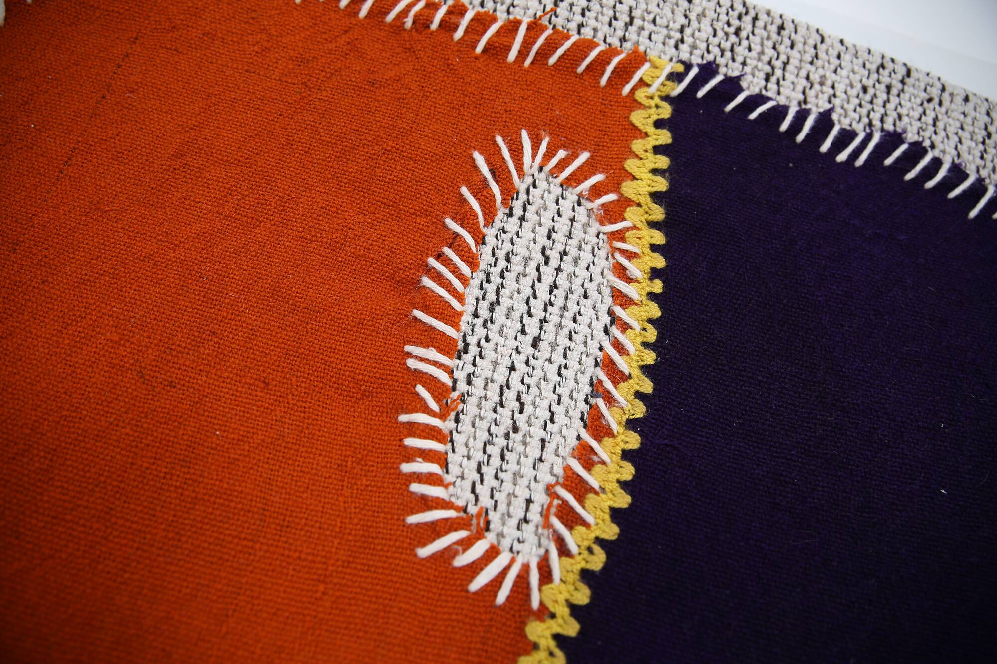 Deep Purple Minimalist Wall Hanging, 3x4 Textile Tapestry, 106x115 Cm