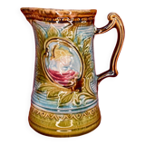 Pichet Art Nouveau en barbotine belge Wasmuel, XIXe siècle