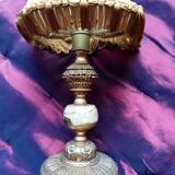 Table lamp in spelter and onyx