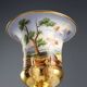 Pair of antique painted and decorated porcelain vases, France, 19th century.