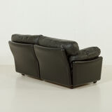 Poppy 2-seater leather sofa by Tito Agnoli for Poltrona Frau, 1970s