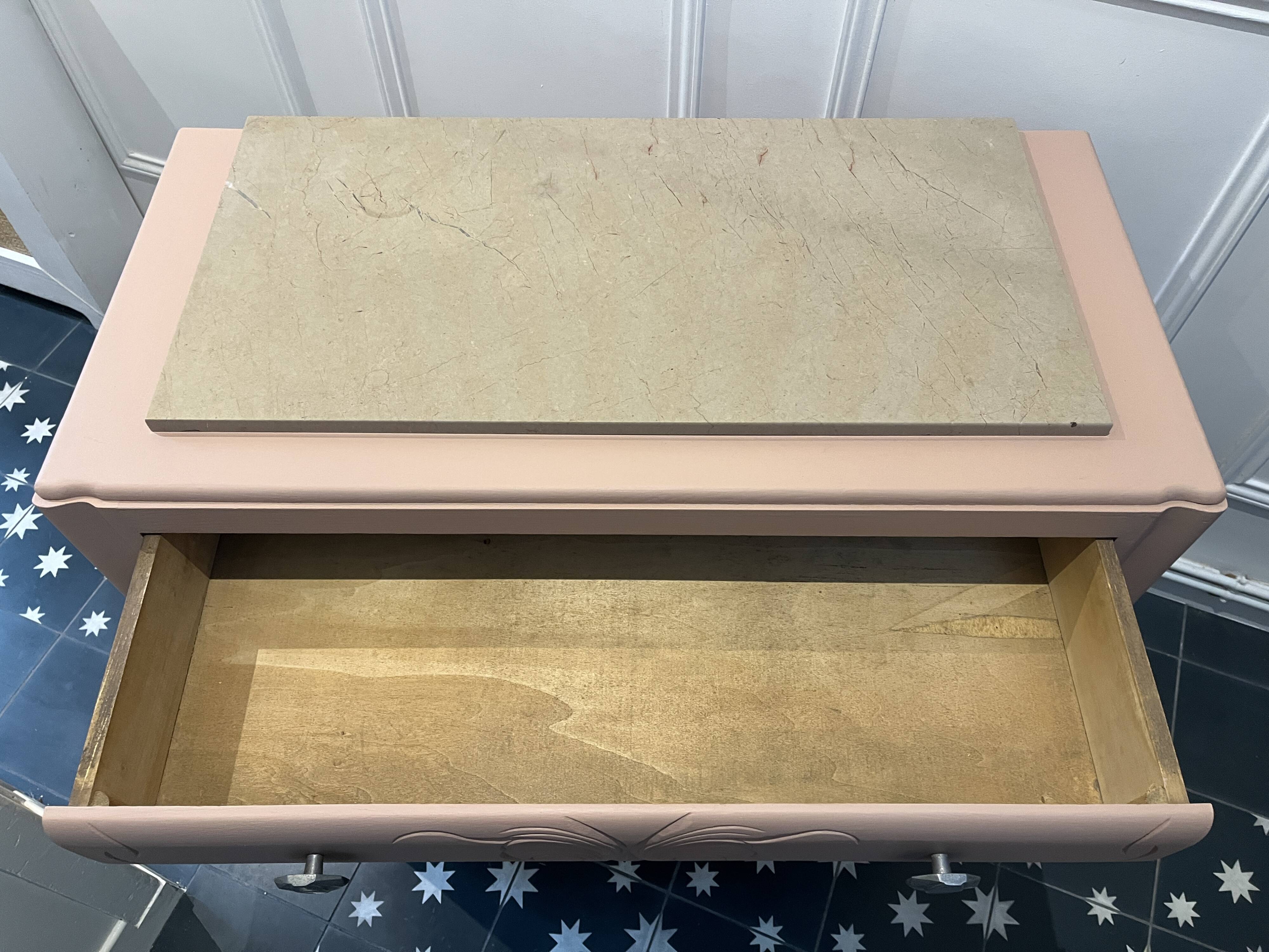 Commode vintage marbre année 60