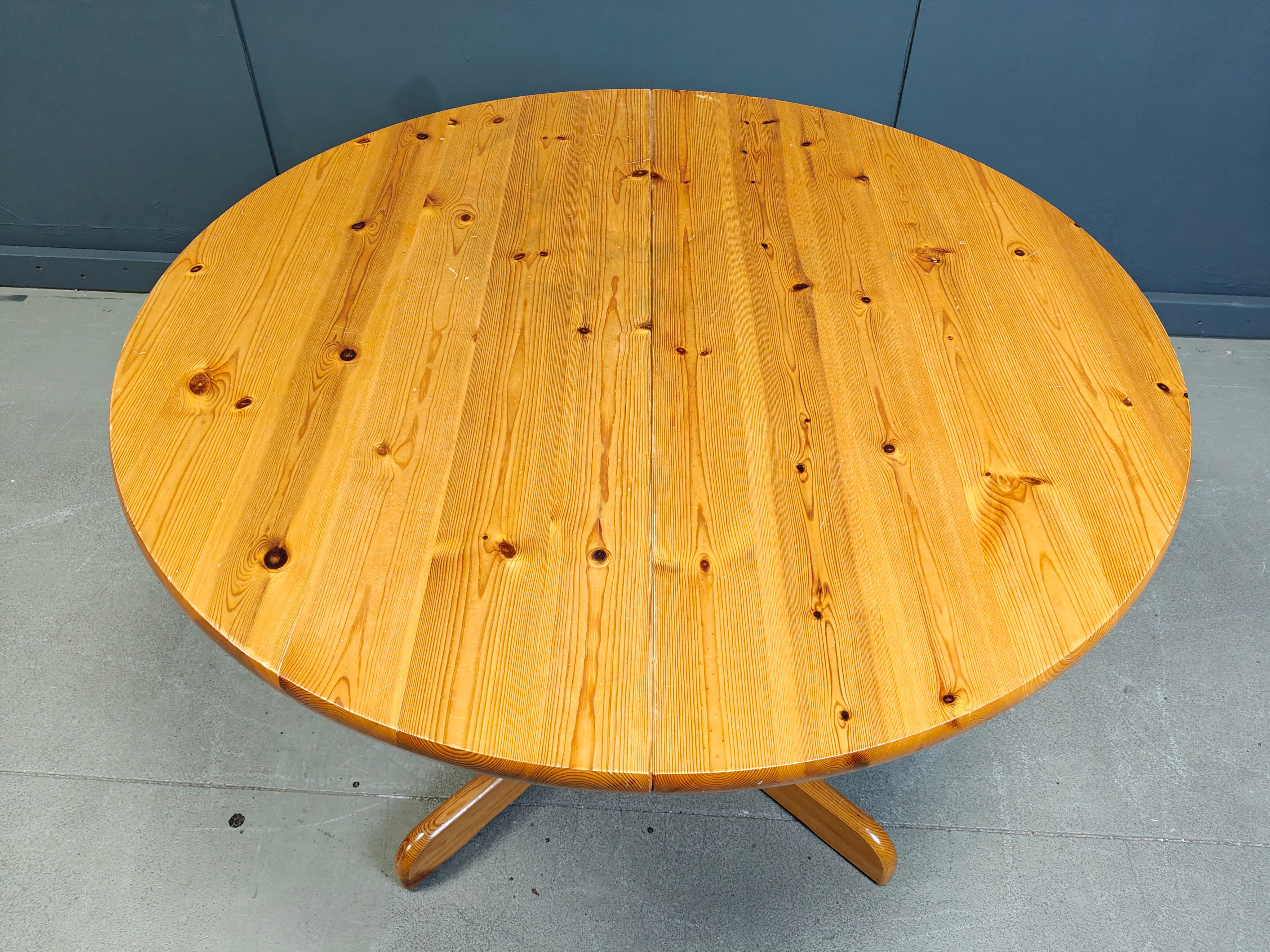 Rainer Daumiller style pine wood dining table, 1970s