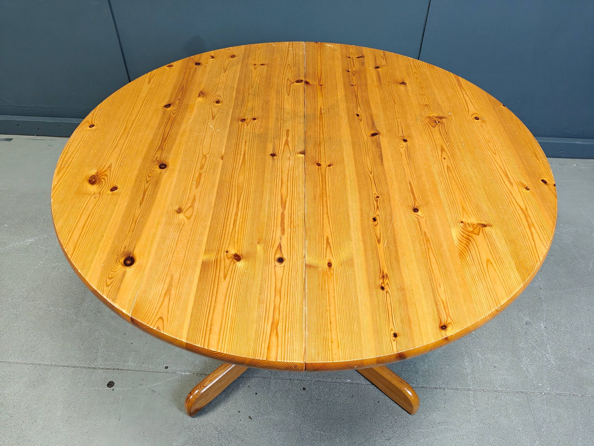 Rainer Daumiller style pine wood dining table, 1970s