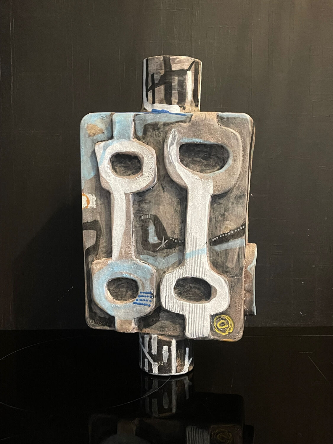 Brutalist ceramic sculpture by the artist Olisch.