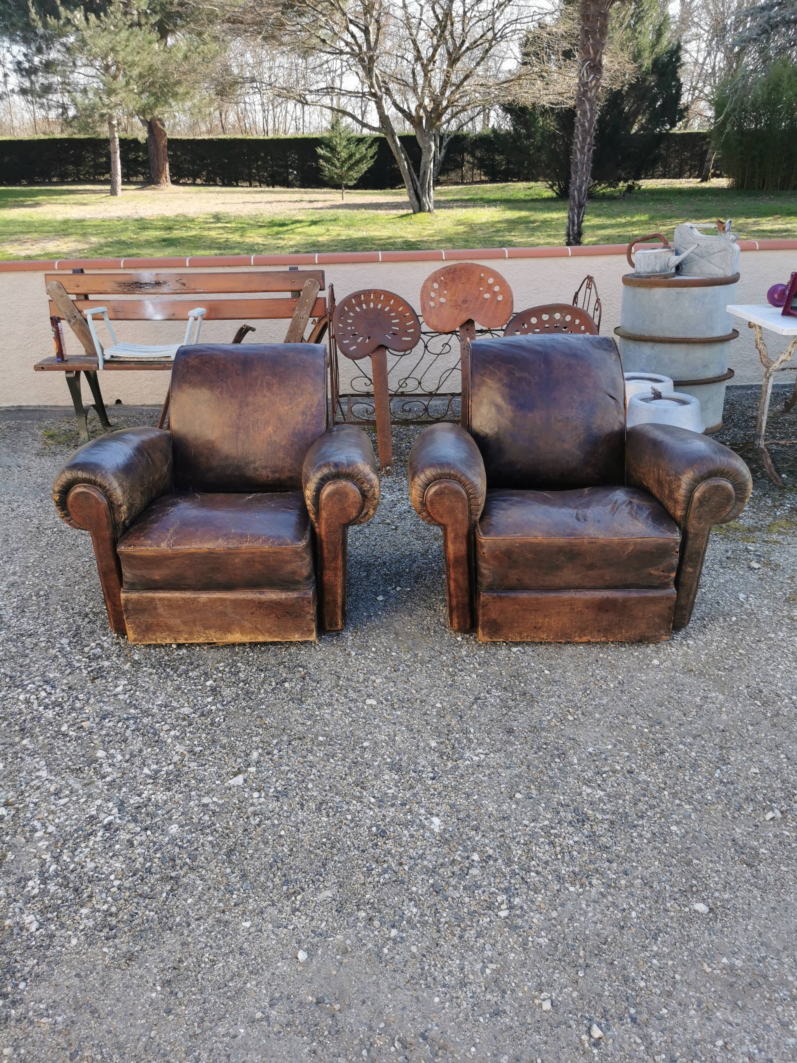 Pair of club chairs