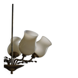 Brass and glass chandelier, Lisa Johansson-Pape for Stockmann, Finland, 1940s.