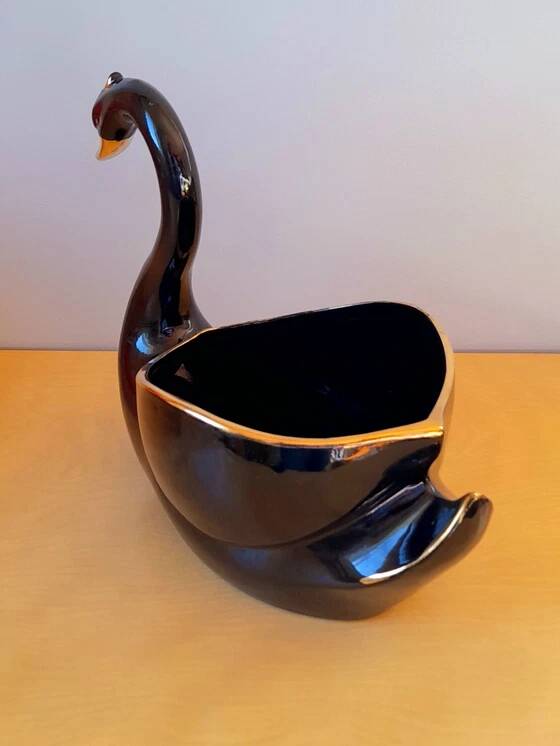 Cache Pot Cygne en Faïence 1960