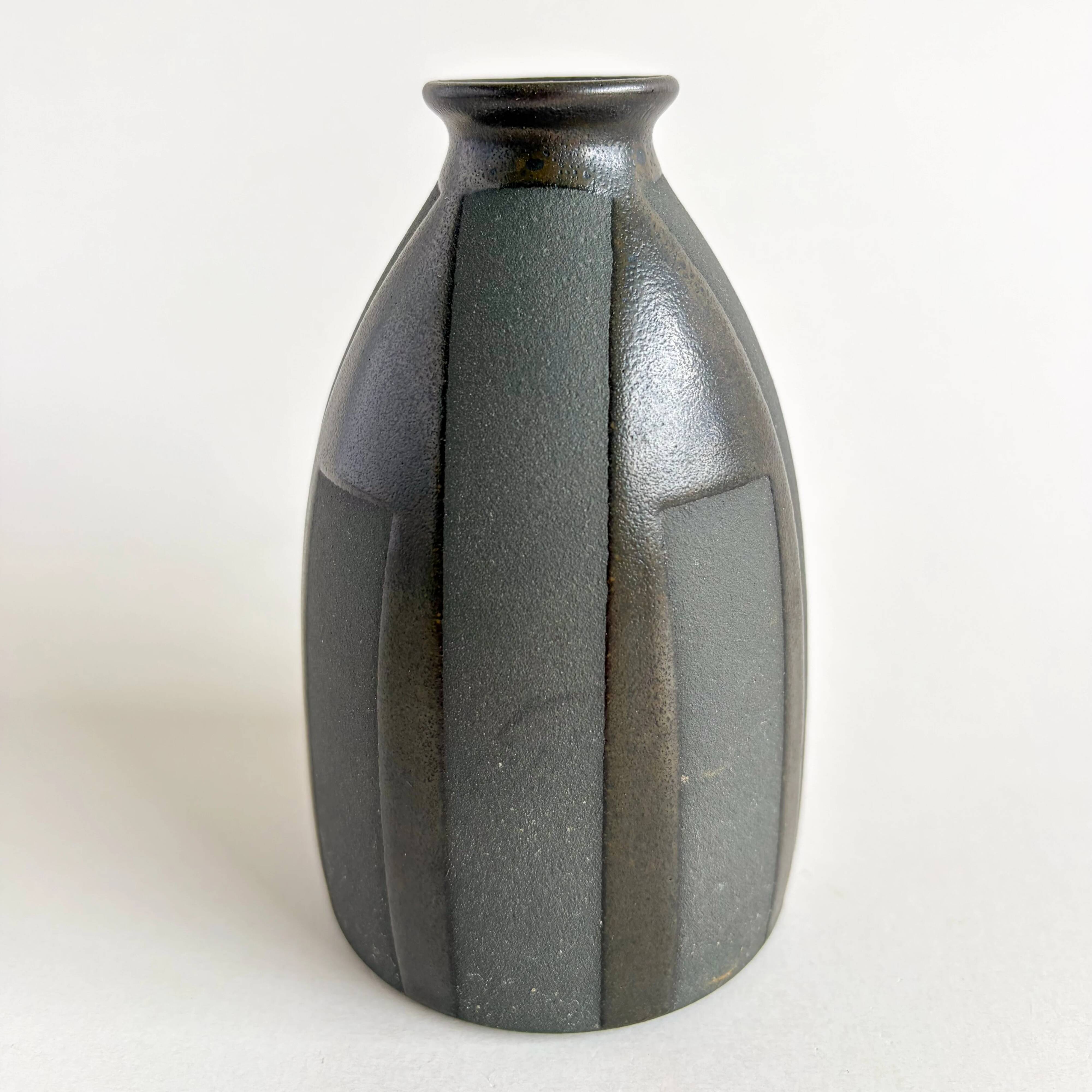 Black mid-century vase from West Germany