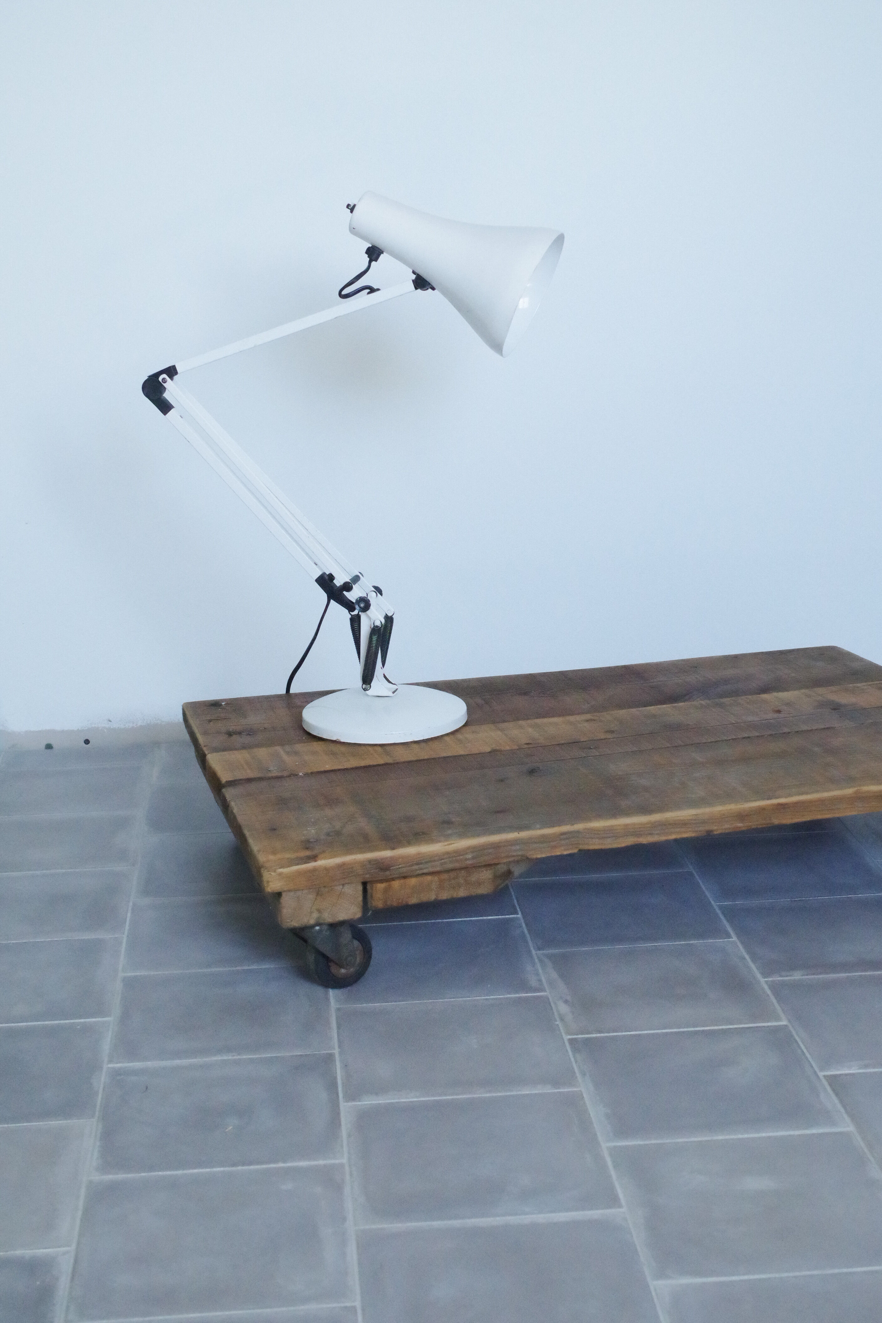 Industrial coffee table - wood and wheels