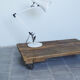 Industrial coffee table - wood and wheels