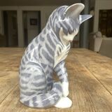 Royal Copenhagen porcelain cat signed