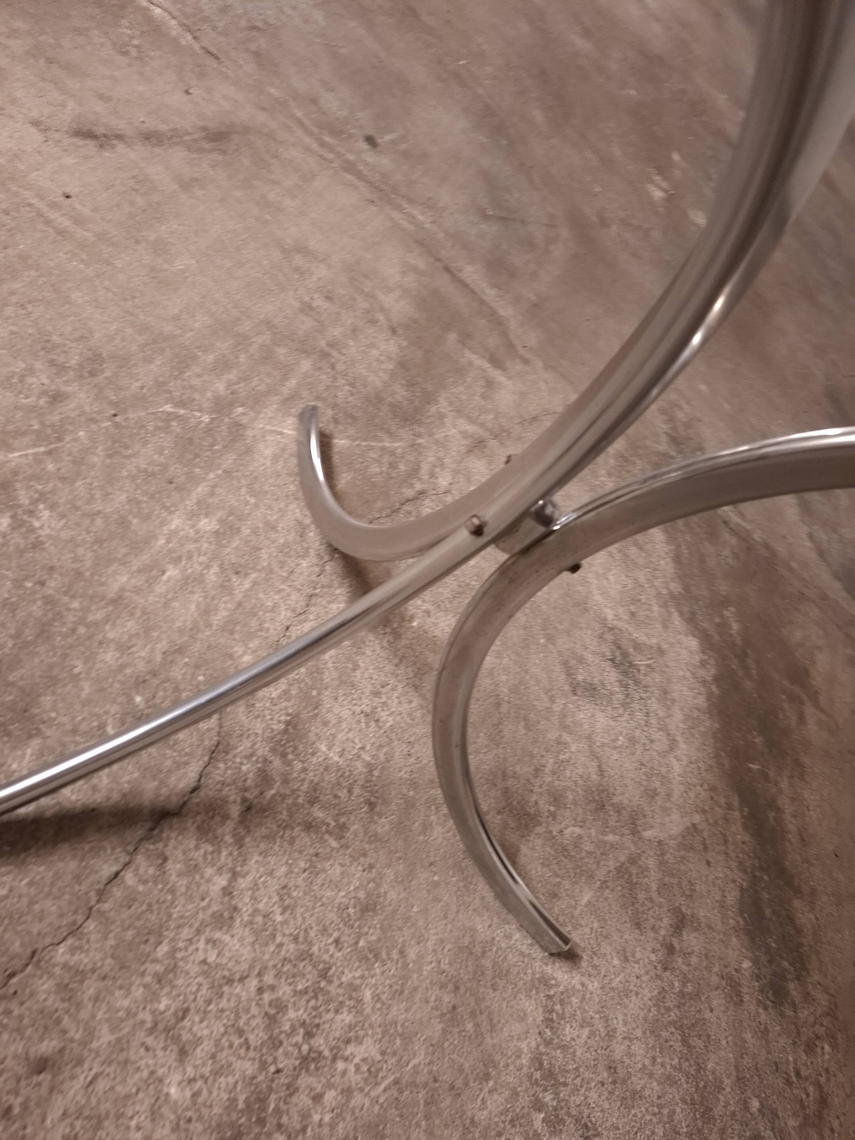 70's table Smoked glass, chrome legs