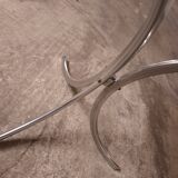 70's table Smoked glass, chrome legs