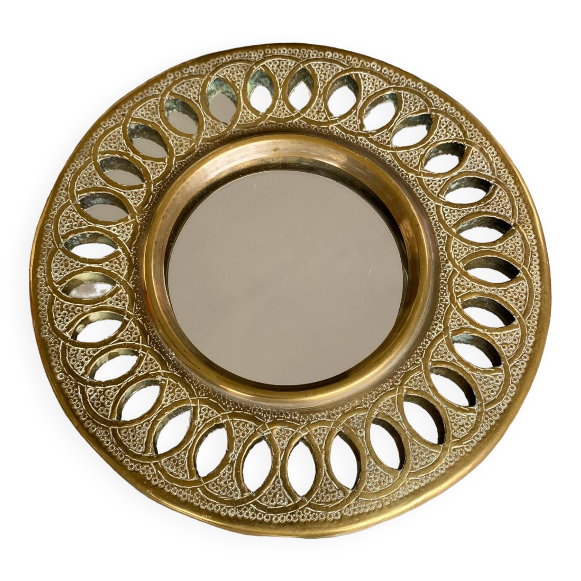 Round copper mirror