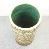 Vintage mid century ceramic umbrella stand with bark structure