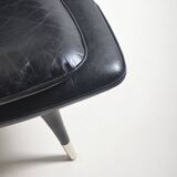Set of Italian Horn leather armchairs, 1960s