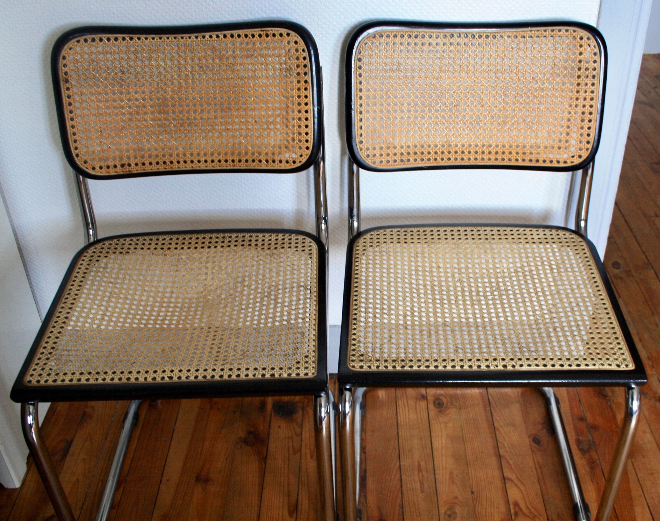Chaises Cesca B32 par Marcel Breuer cannées