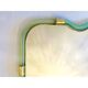 Contemporary Horizzontal Wave Mirror in Green and Gold "Torchon" Torciglion