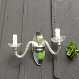 Pair d ' beveled mirrored sconces