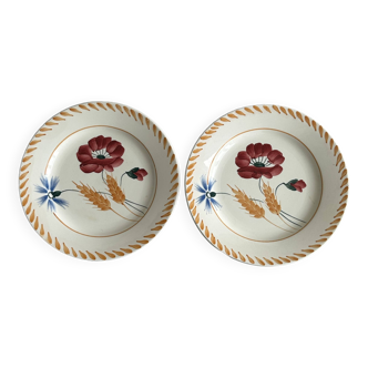 Earthenware dessert plates from Onnaing 'Beauce'.