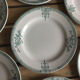 9 dessert plates Saint Amand 4003 art nouveau décor blue-green