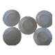 5 flat plates Alfred Hache & C°-V- White Porcelain
