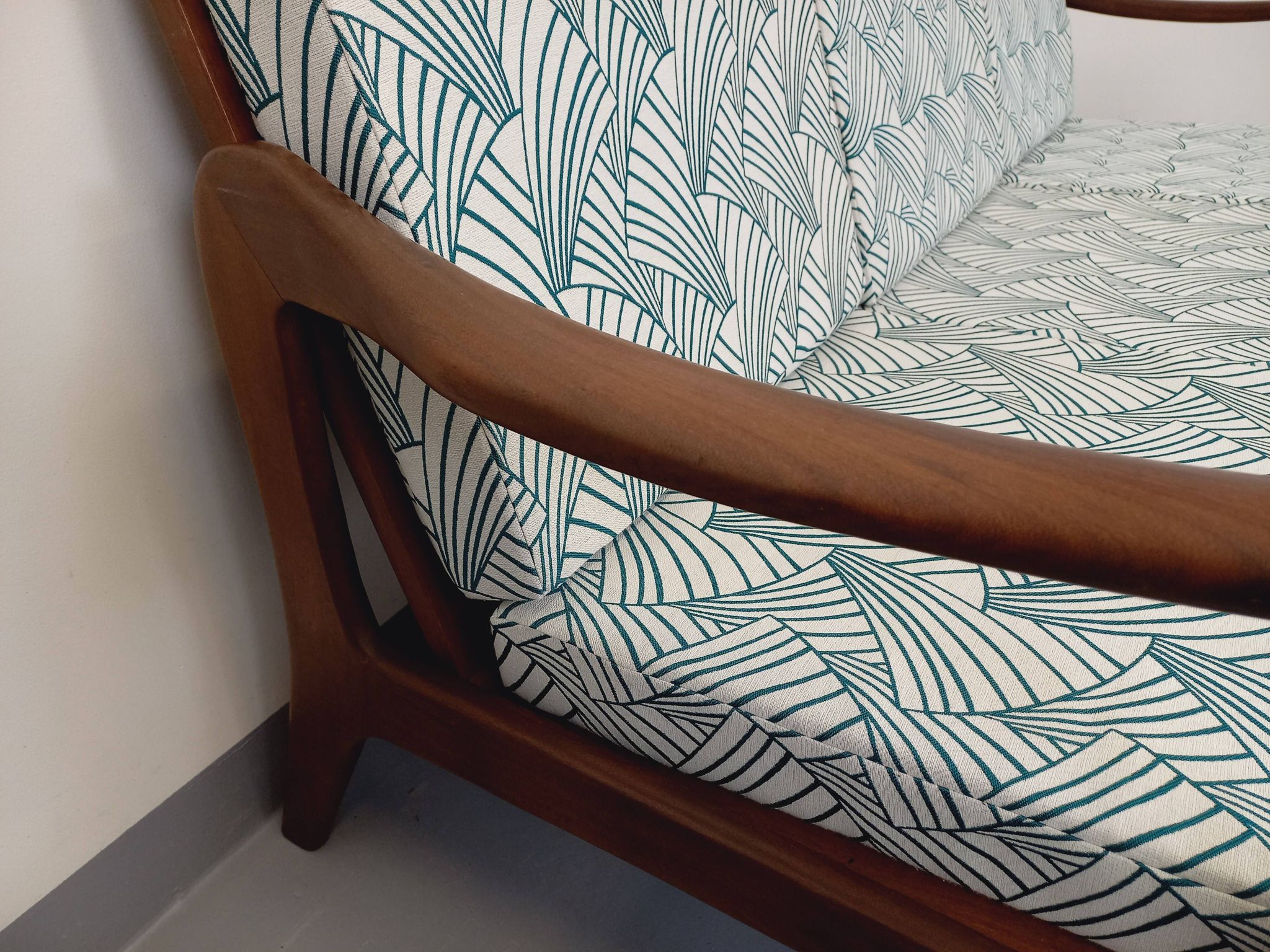 Scandinavian 3-seater sofa bench by Arne Wahl Iversen for Komfort in teak