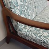 Banquette canapé 3 places scandinave Arne Wahl Iversen pour Komfort en teck