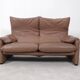 Cassina Maralunga 2 seater in mocca colored leather
