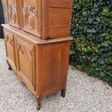 Buffet two bodies in solid oak cauchois