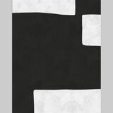 2 black and white modern art prints