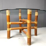 Vintage bamboo dining table, 1970s