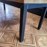 Large oak and steel bench