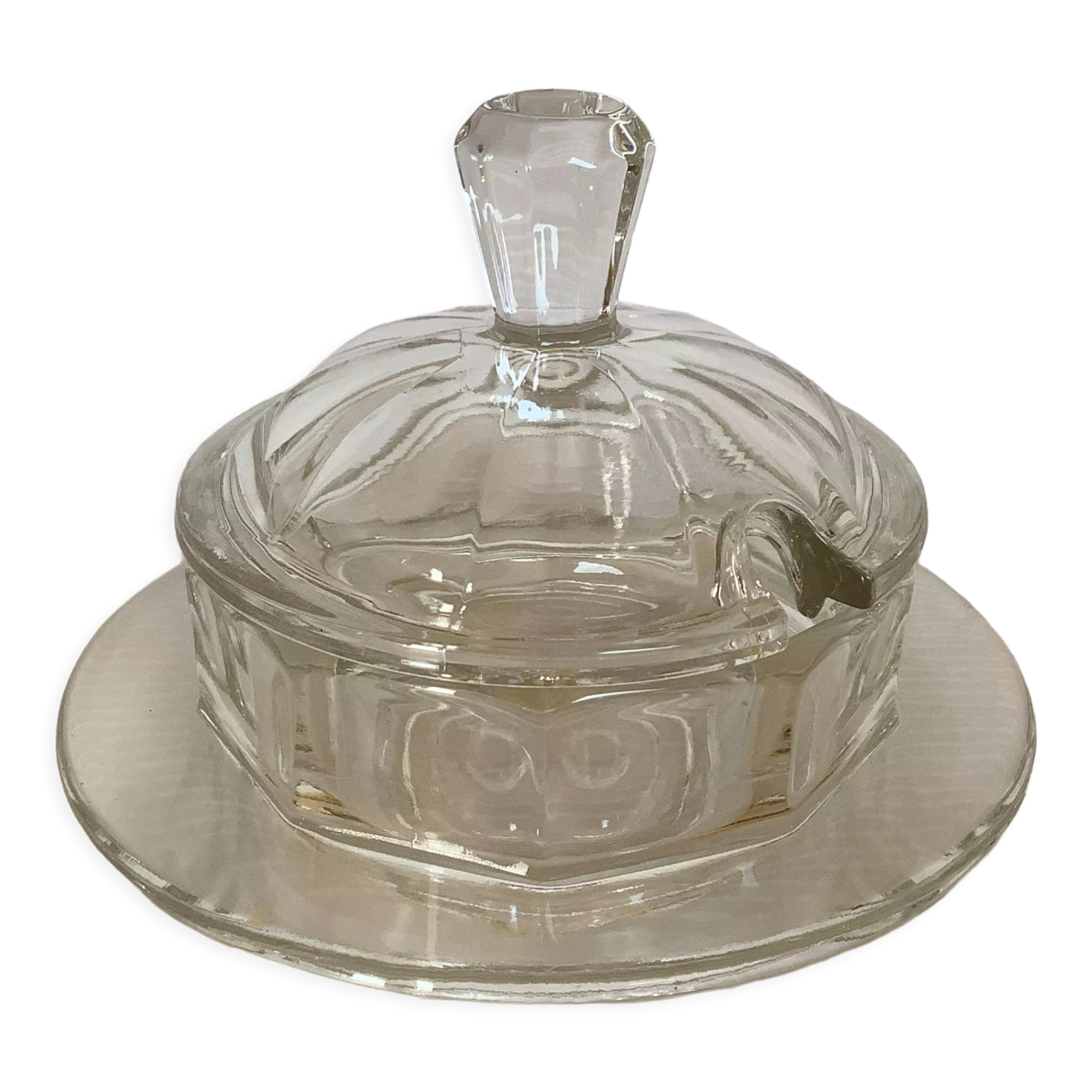 Old jam maker with thick glass facets
