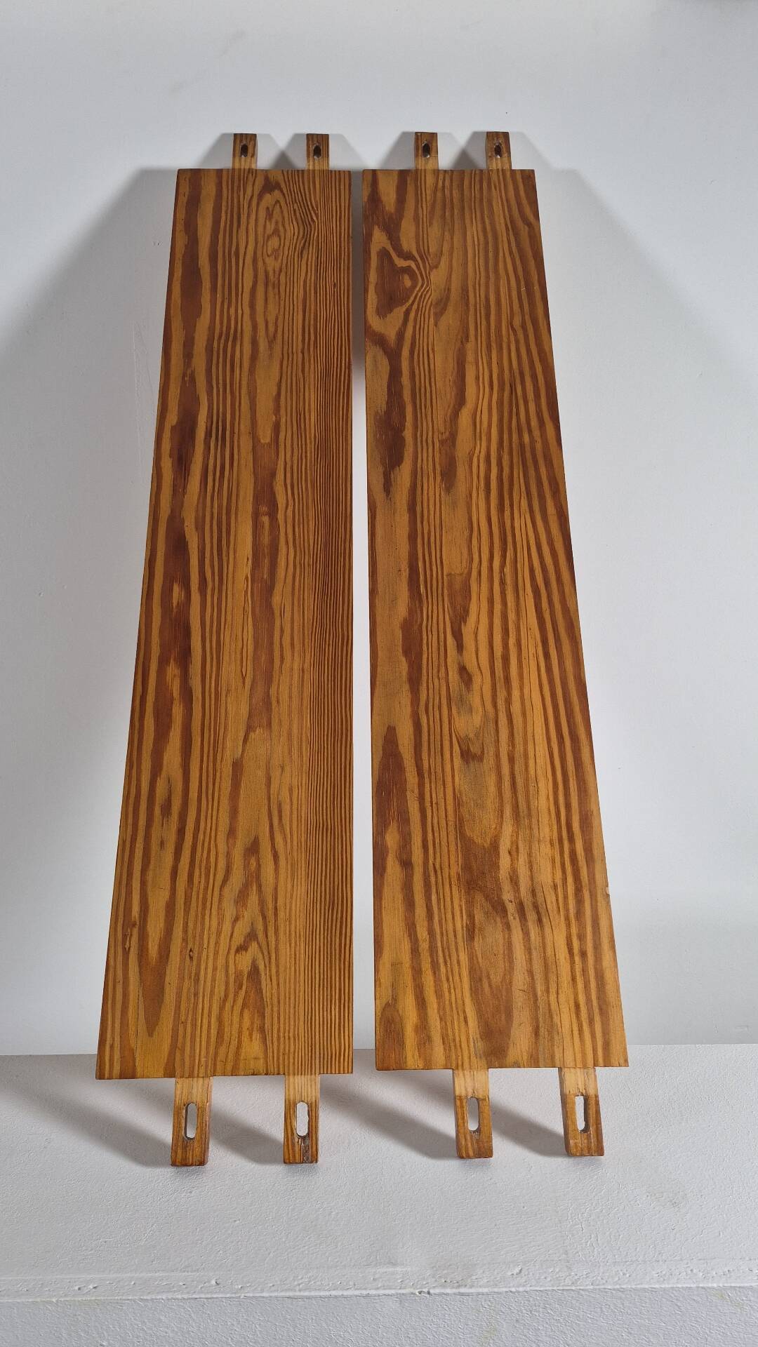 Vintage mid century brutalist pinecwall shelf