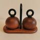 A set of pepper and salt mills designed by C Jörgensen for Bodum Denmark. late 20th century.