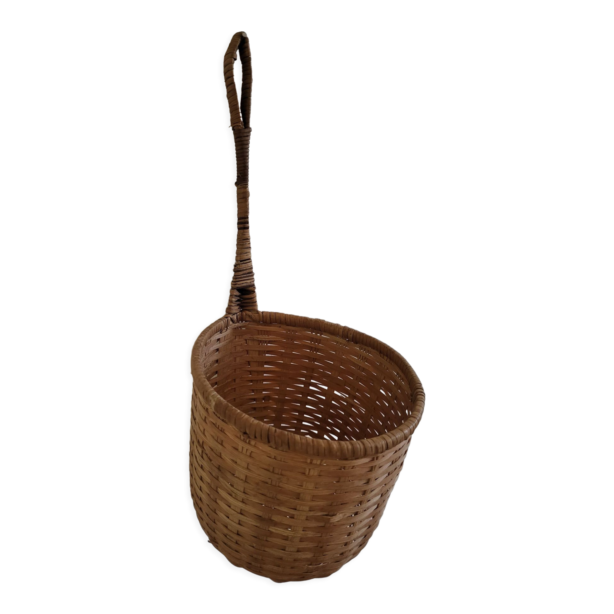 Vintage woven wicker pan