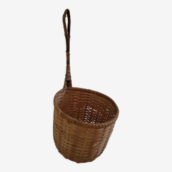 Vintage woven wicker pan