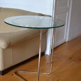 Side table or end table vintage metal and glass