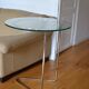 Side table or end table vintage metal and glass