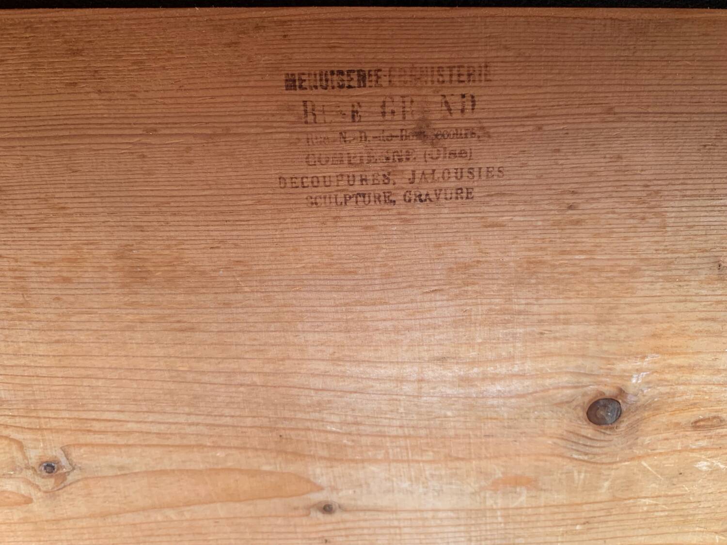 Old grey green high chest of drawers H160