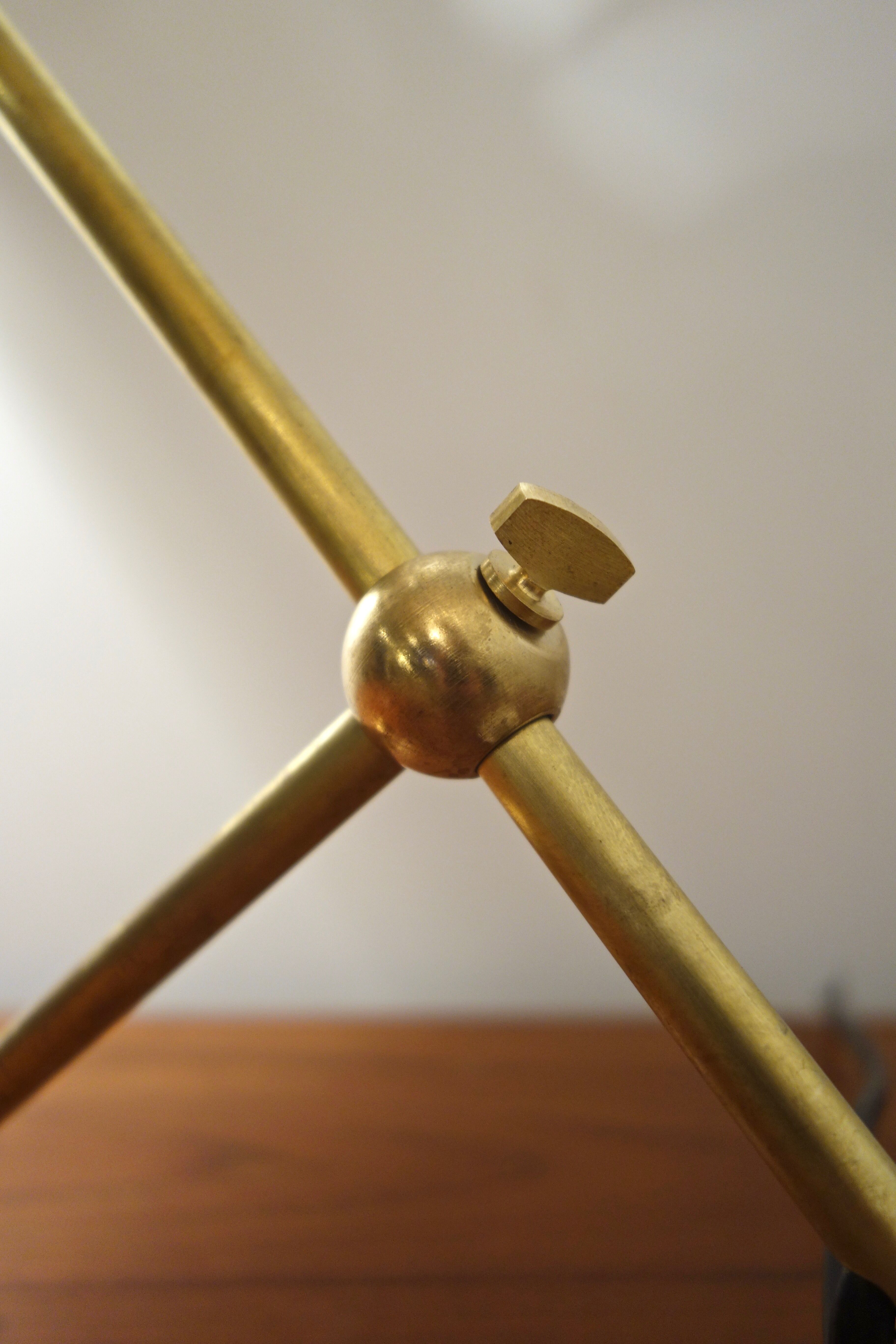 Italian dialog lamp articulated brass and marble style 50's