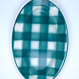 Vintage beige and green checkered service